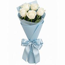 5 Белых роз Проуд в Якутске Букет 5 Белых роз Проуд в Якутске