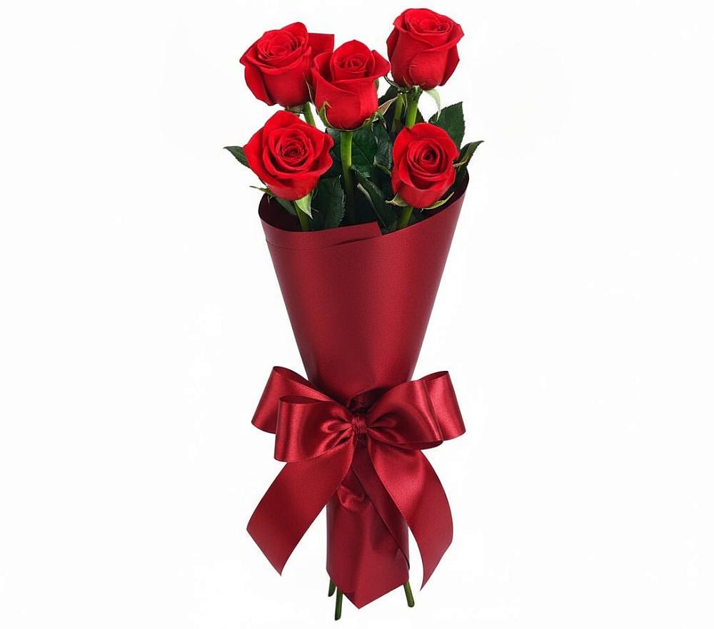 Букет 5 Красных роз Эдлесс Лав в Якутске