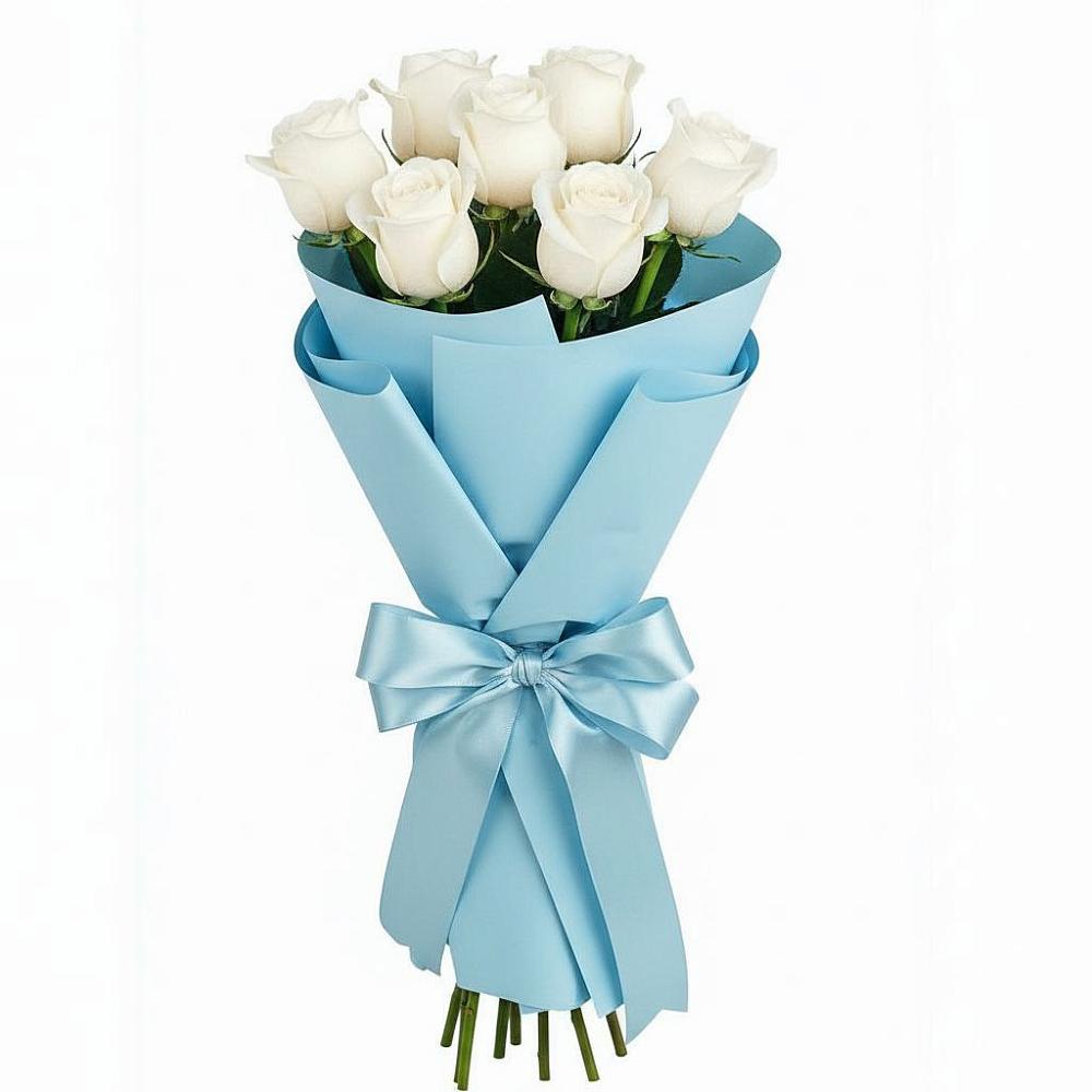 Букет 7 белых роз Проуд в Якутске