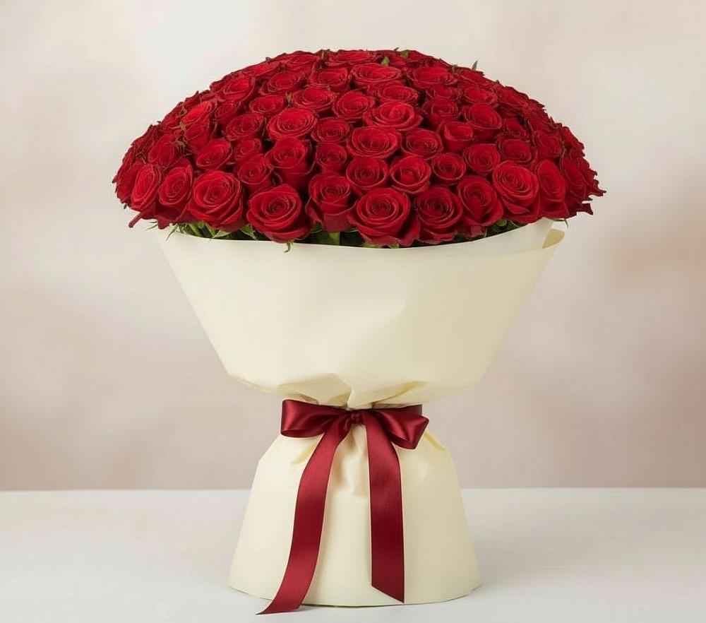 Букет 101 Красная роза Милано в Якутске