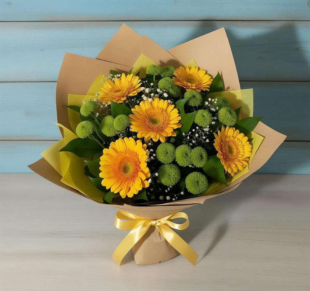 Букет цветов из: Герберы и Хризантемы в Якутске