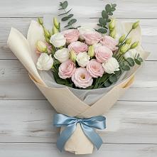 Букет шампанское в Якутске Букет цветов из: Лизиантусы в Якутске