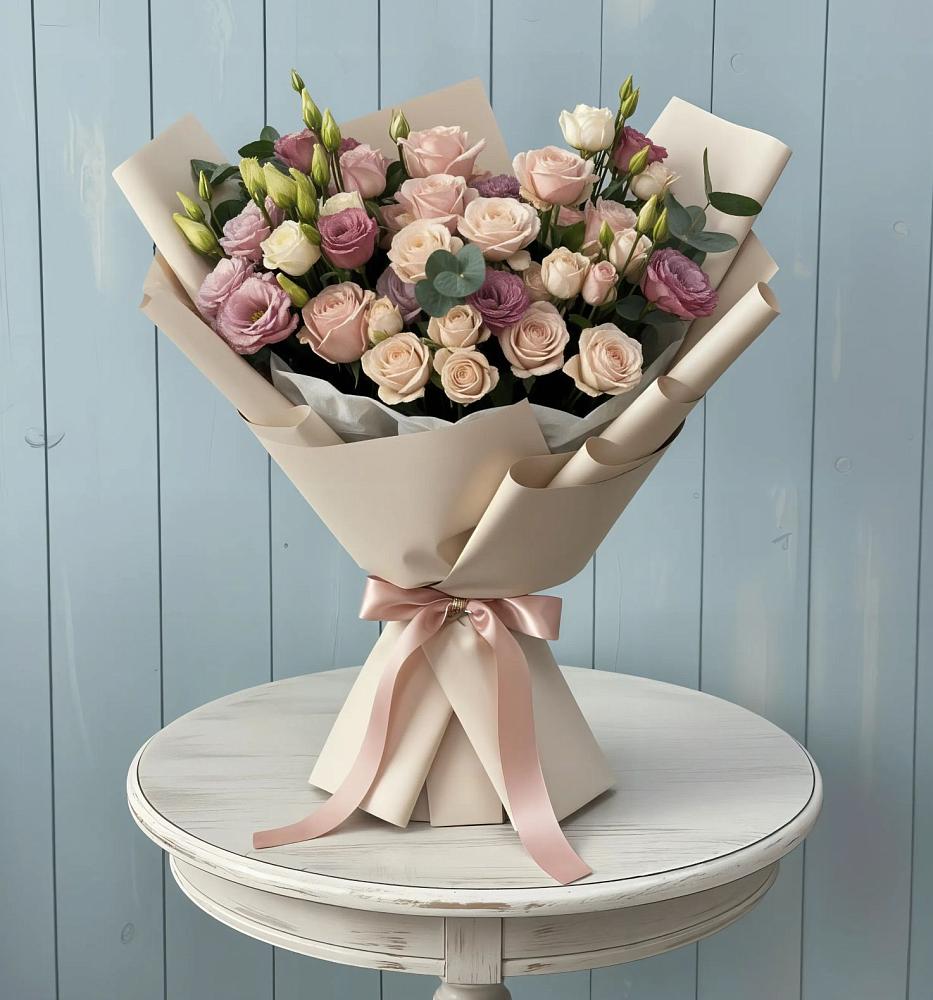 Букет цветов из: Розы и Лизиантусы в Якутске