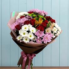 Букет цветов из:  Розы, Хризантемы и Альстромерии в Якутске