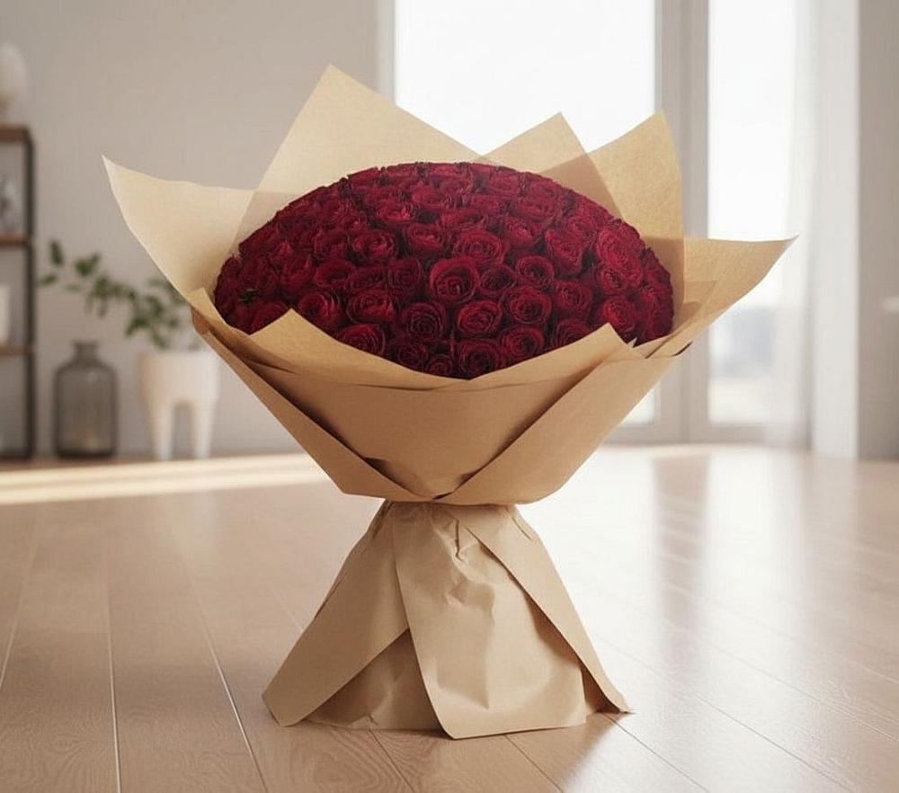 Букет 101 Красная роза в Якутске