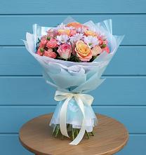 Букет цветов из:  Хризантемы и Розы в Якутске